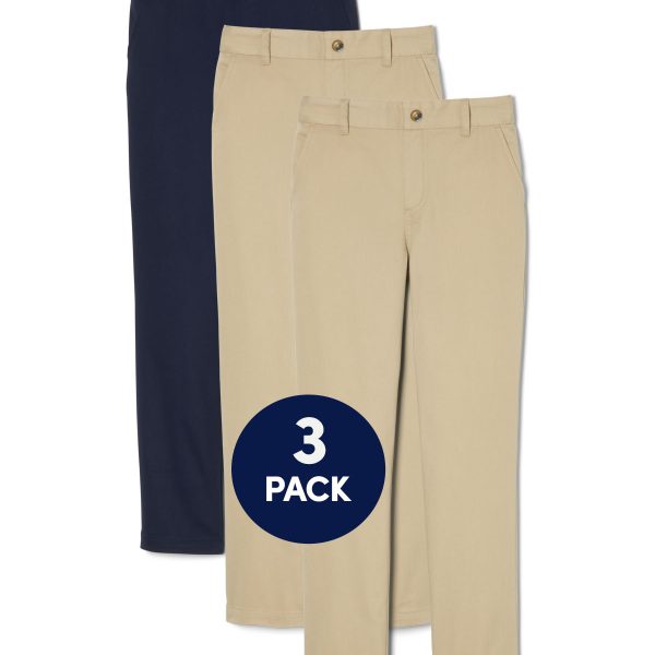 3-Pack Girls' Pull-On Straight Fit Stretch Twill Pant