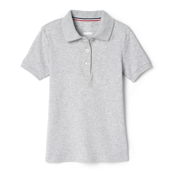 Short Sleeve Fitted Interlock Polo with Picot Collar (Feminine Fit)