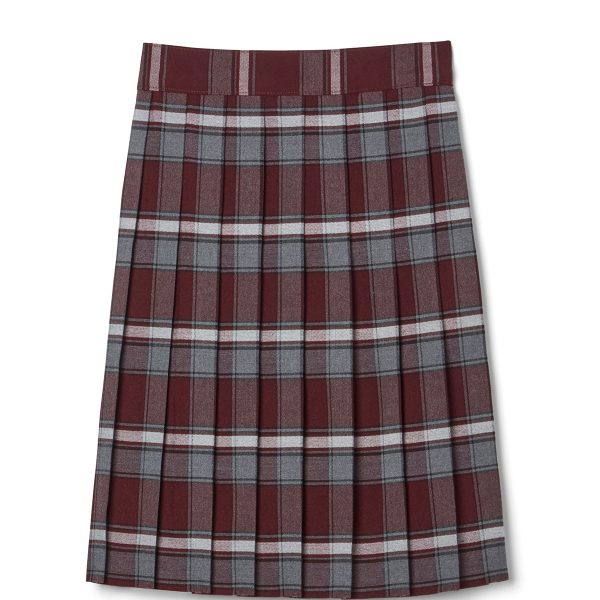 Below The Knee Plaid Pleated Skirt