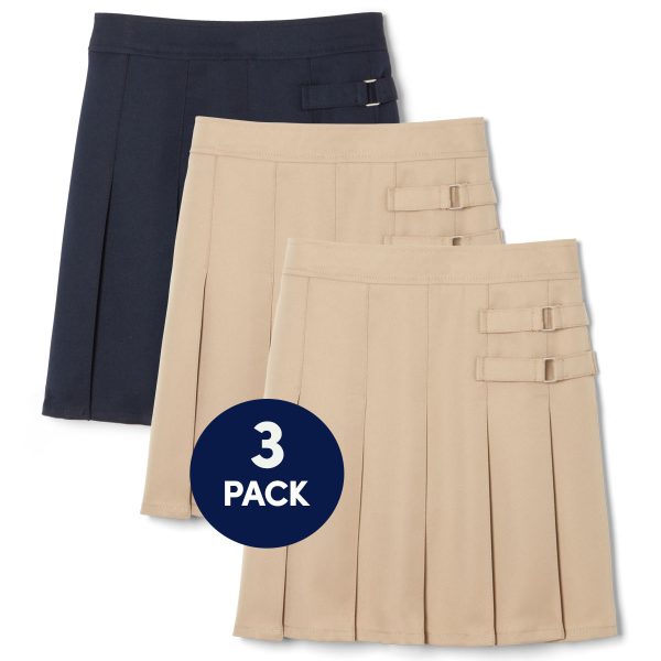 3-Pack Pleated Two-Tab Skort