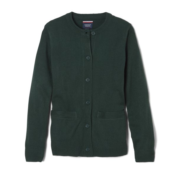 Girls Anti-Pill Crew Neck Cardigan Sweater - FINAL SALE
