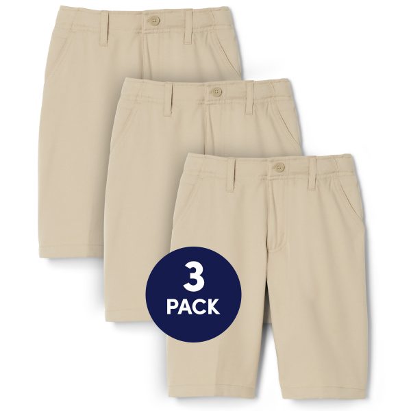 3-Pack Boys' Flat Front Stretch Performance Short