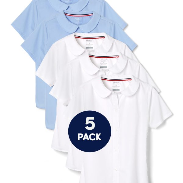 5-Pack Short Sleeve Modern Peter Pan Blouse