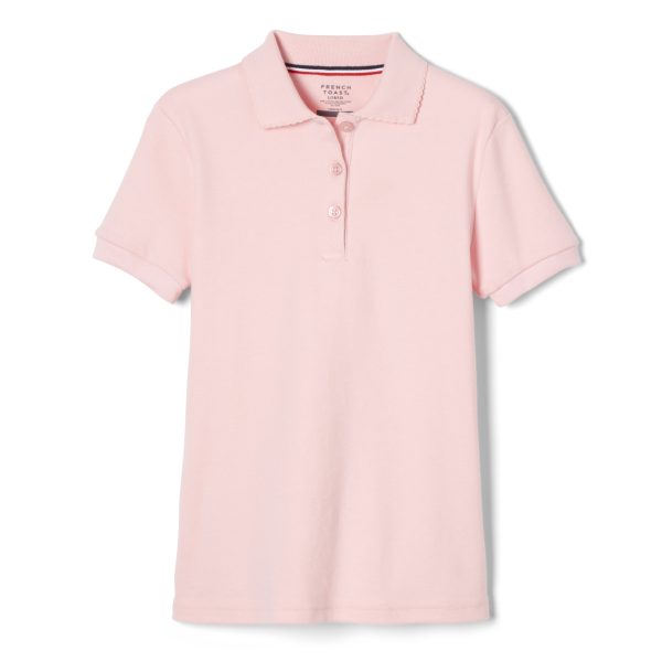 Short Sleeve Fitted Interlock Polo with Picot Collar (Feminine Fit)
