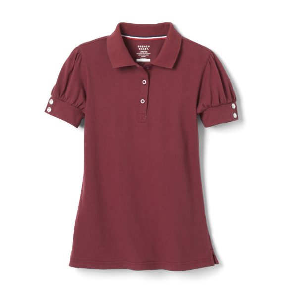 Short Sleeve Jersey Polo with Rhinestone Buttons - FINAL SALE