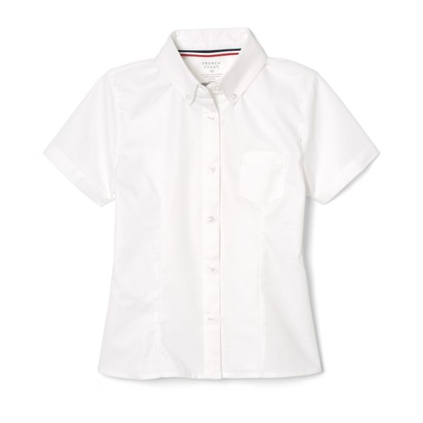 Short Sleeve Oxford Blouse with Princess Seams - FINAL SALE