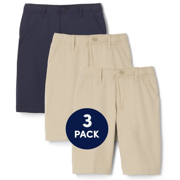 3-Pack Boys' Flat Front Stretch Performance Short