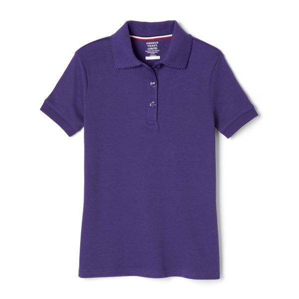 Short Sleeve Interlock Polo with Picot Collar (Feminine Fit)