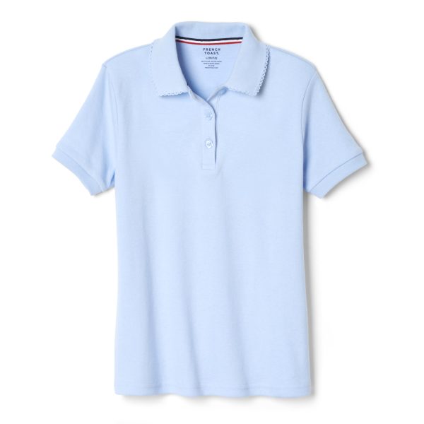 Short Sleeve Interlock Polo with Picot Collar