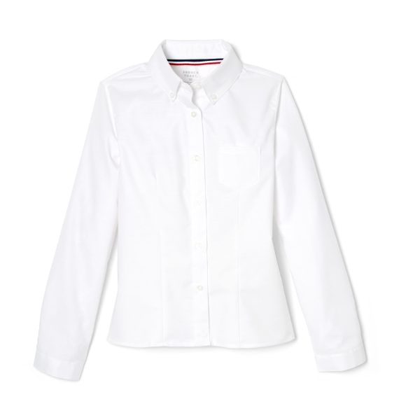 Long Sleeve Oxford Blouse with Princess Seams