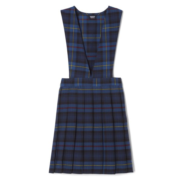 V-Neck Pleated Plaid Jumper - FINAL SALE