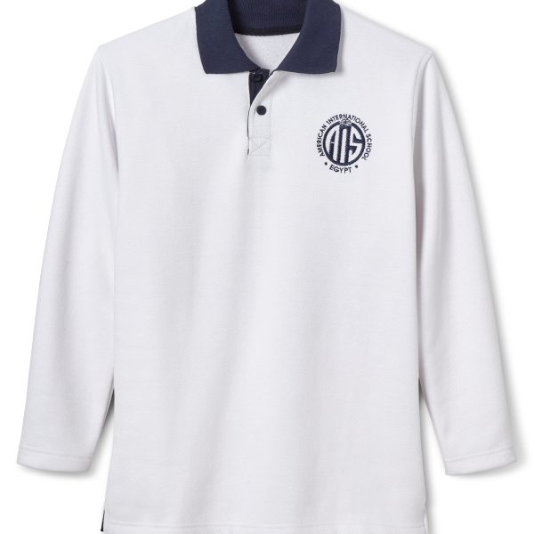 Long Sleeve Polo With Color Block Collar
