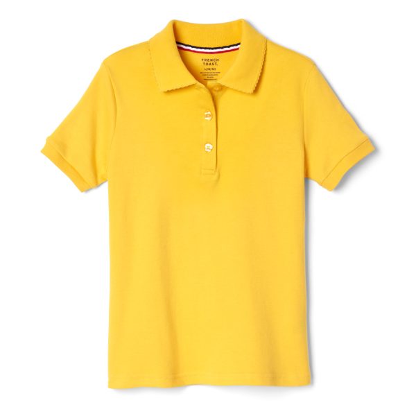 Short Sleeve Fitted Interlock Polo with Picot Collar (Feminine Fit)