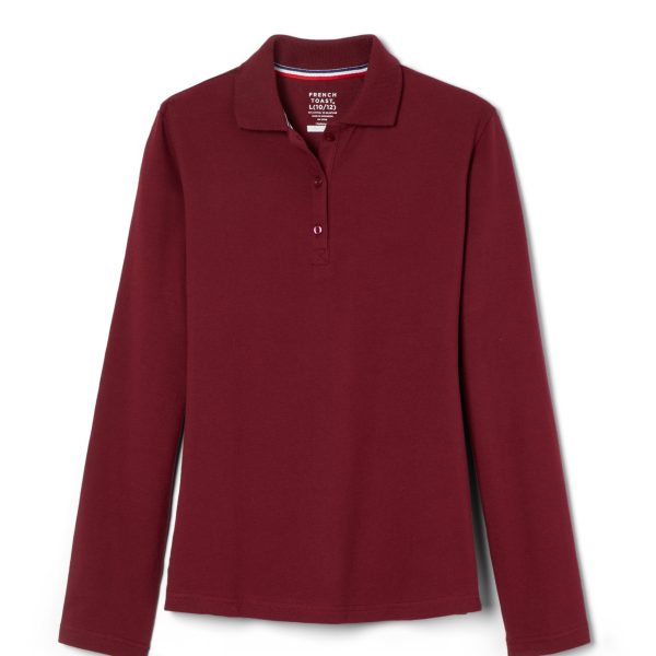 Long Sleeve Fitted Stretch Pique Polo (Feminine Fit)