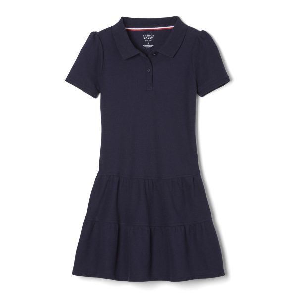 Short Sleeve Ruffle Piqué Polo Dress