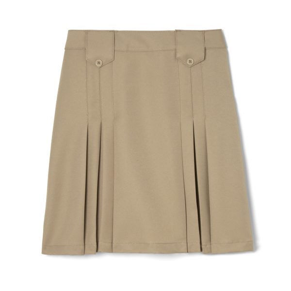 Above The Knee Front Pleated Skirt with Tabs