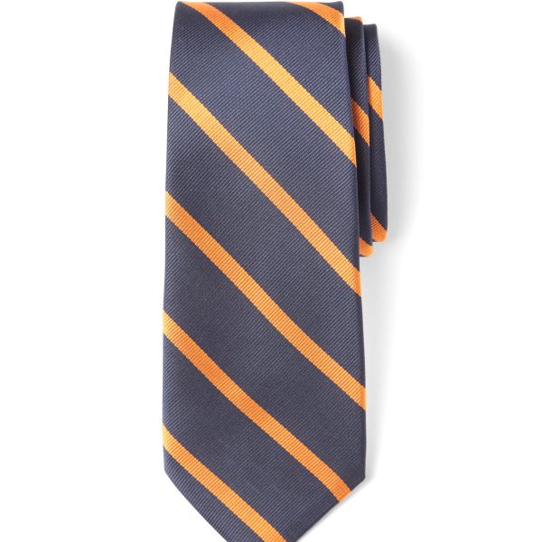 Navy with Orange Stripes 58" Tie